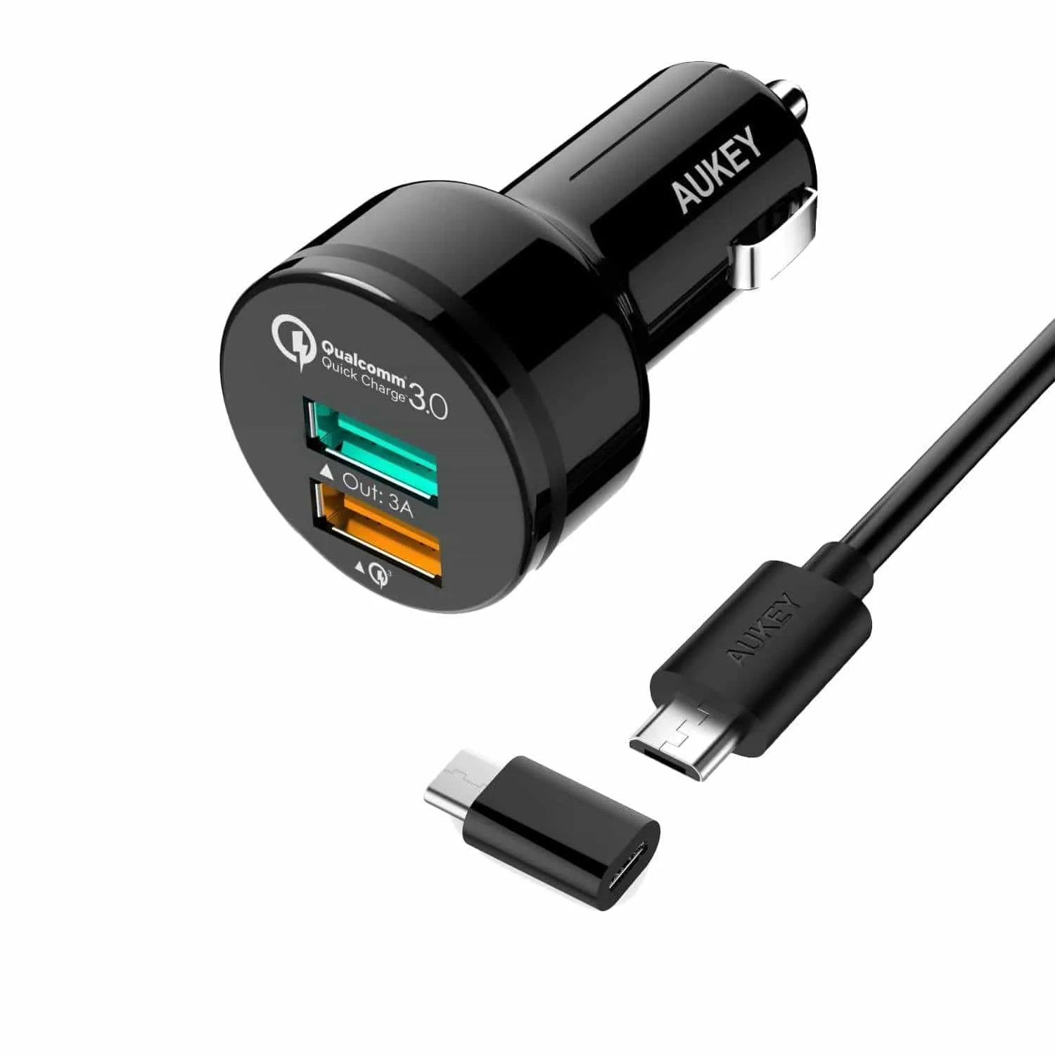 CC-T7 36W Quick Charge 3.0 Car Charger   USB C To Micro USB Converter