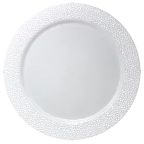 Charger Hammered Design Plates White 13" 2CT