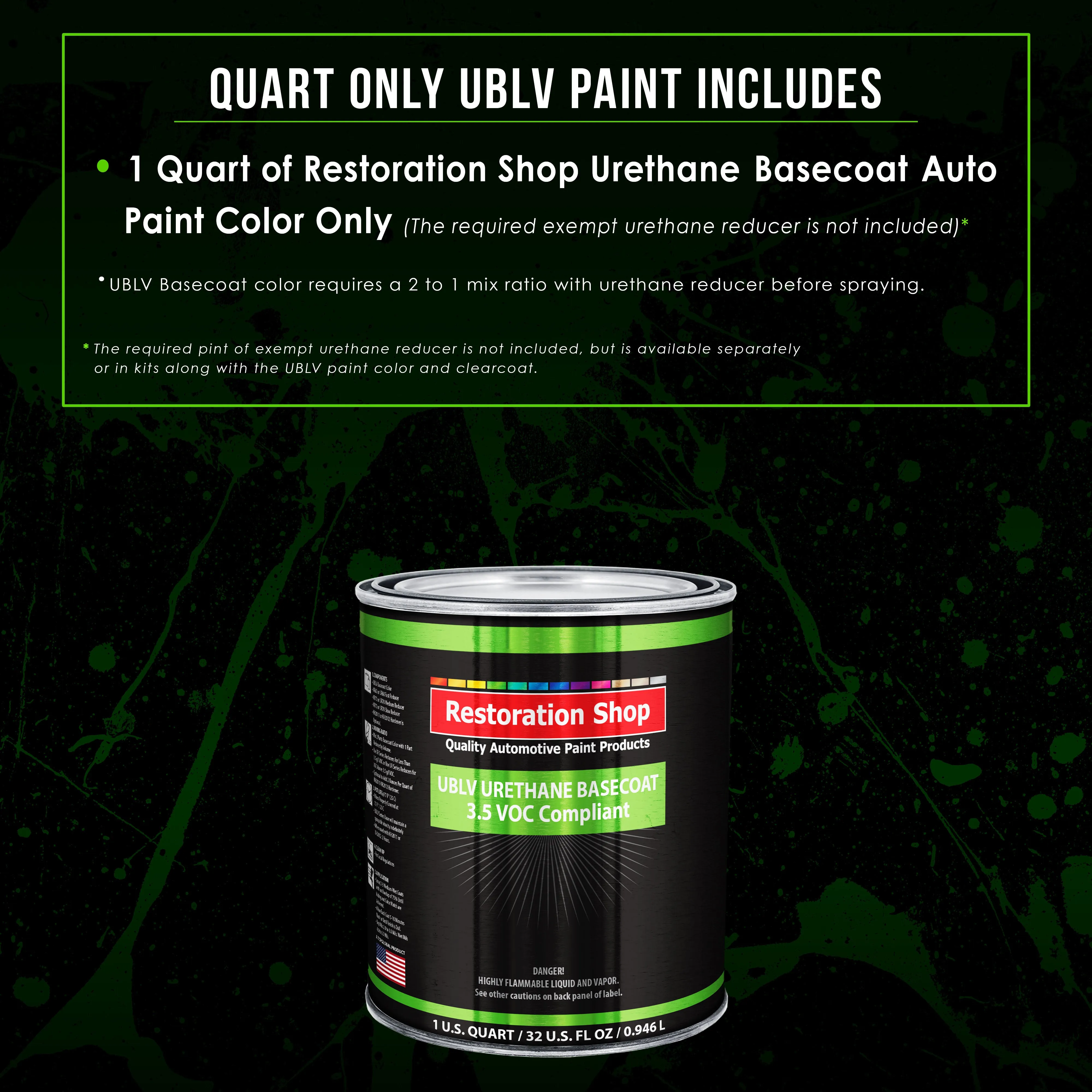 Charger Orange - LOW VOC Urethane Basecoat Auto Paint - Quart Paint Color Only - Professional High Gloss Automotive Coating