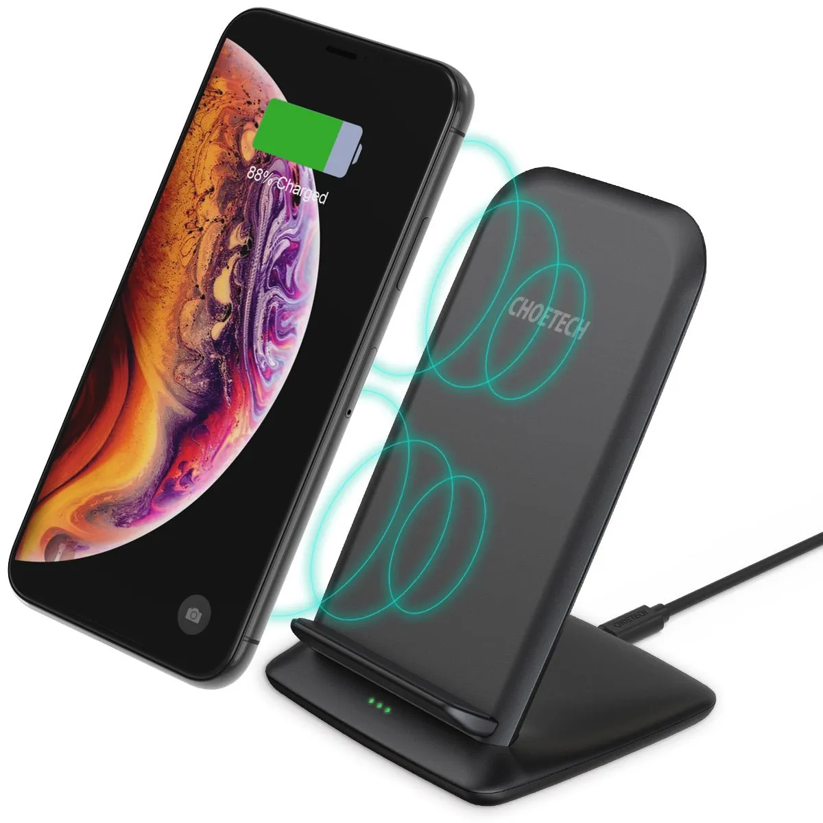 Choetech 15W Wirless Charger Stand - Black T555-F-101ABBK