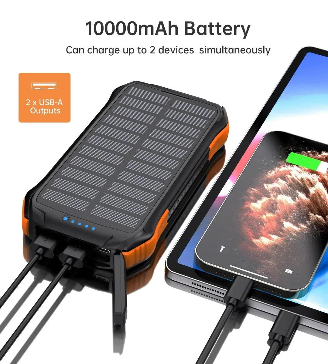 CHOETECH B659 10000mAh Solar Power Bank Wireless Charging Portable Charger