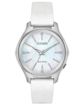 Citizen Eco-Drive L Modena Billie Jean King Edition - White Vegan Leather Strap