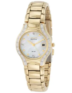 Citizen EW0972-55D Women's Silhouette Diamond Eco Drive Gold Tone Watch