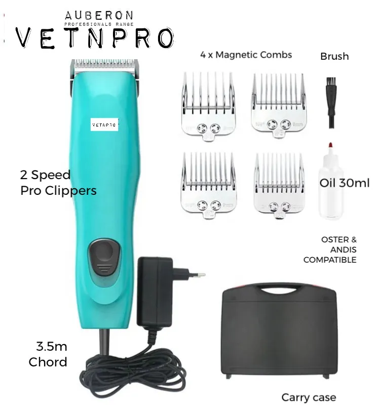 Clipper Set Professional Wahl Andis & Oster Compatible 2sp Range Brushless Motor 10000 hrs low-noise