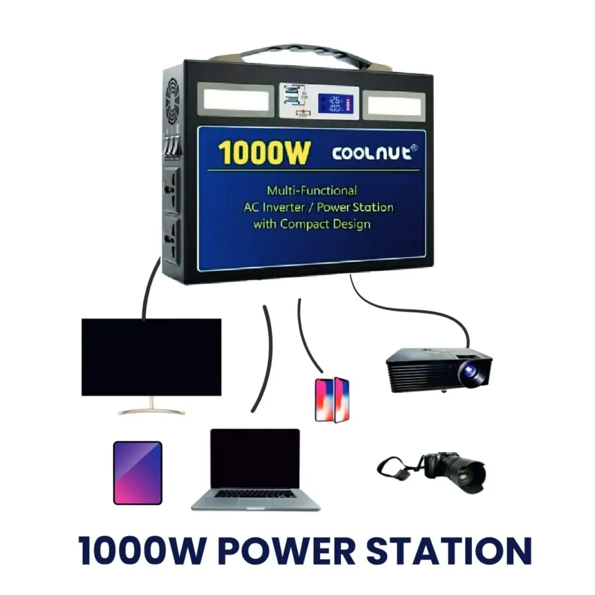 Compact Solar Power Station - 555Wh - 1000Watt - 150000mAh