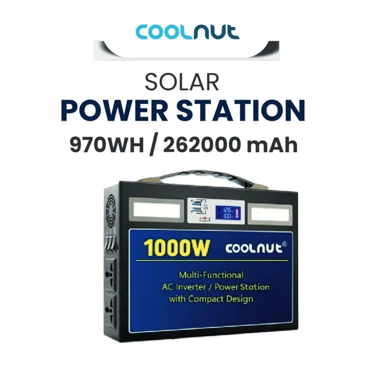 Compact Solar Power Station - 970Wh - 1000Watt - 262000mAh