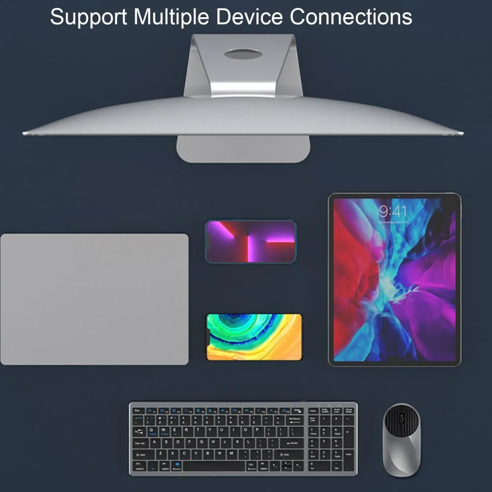 Connect Tablet Rechargeable Wireless Keyboard And Mouse Combo Computer Accessories