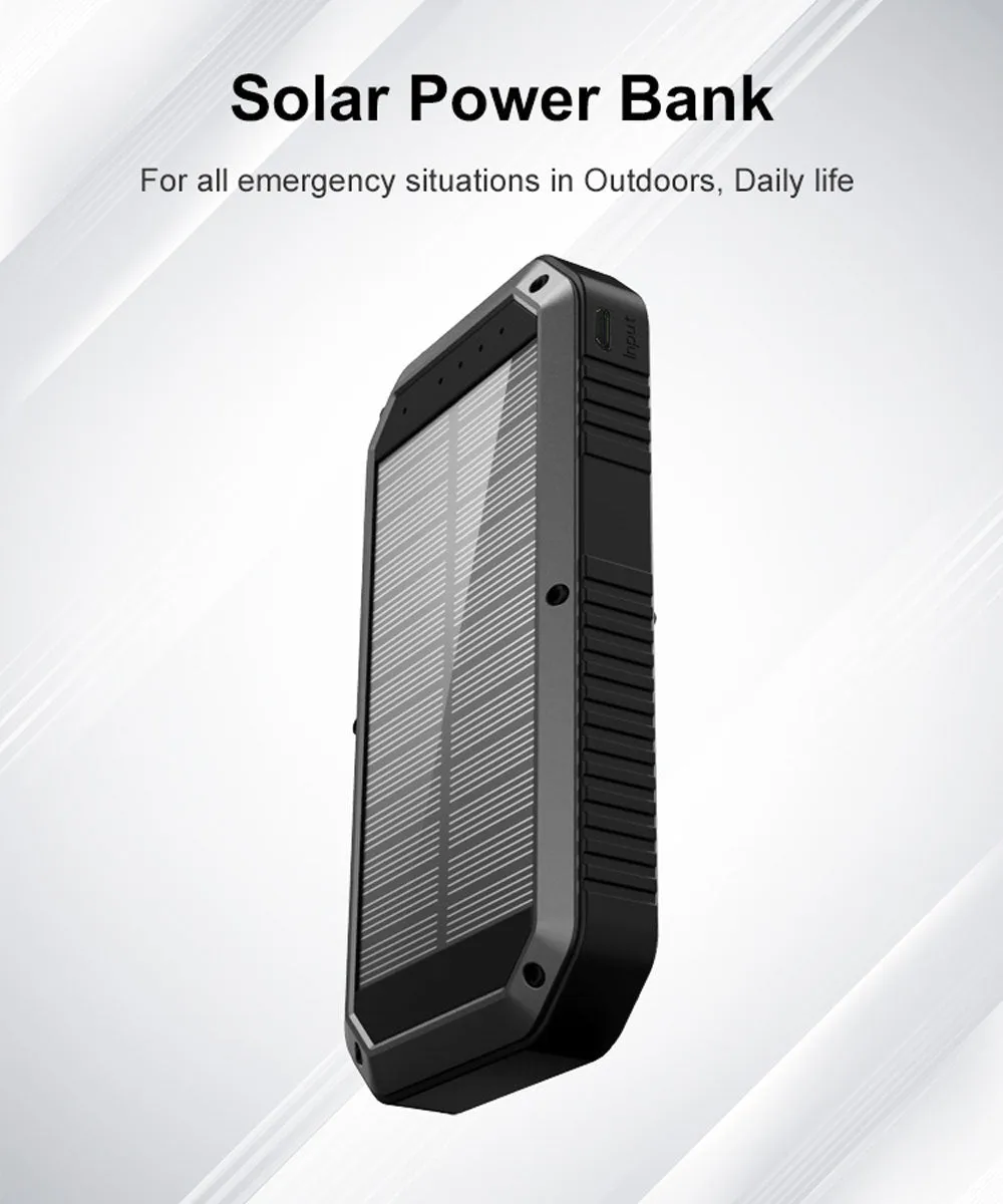 CRONY ES981S-Business Power Bank 20000mAh Solar power bank with LED camping light