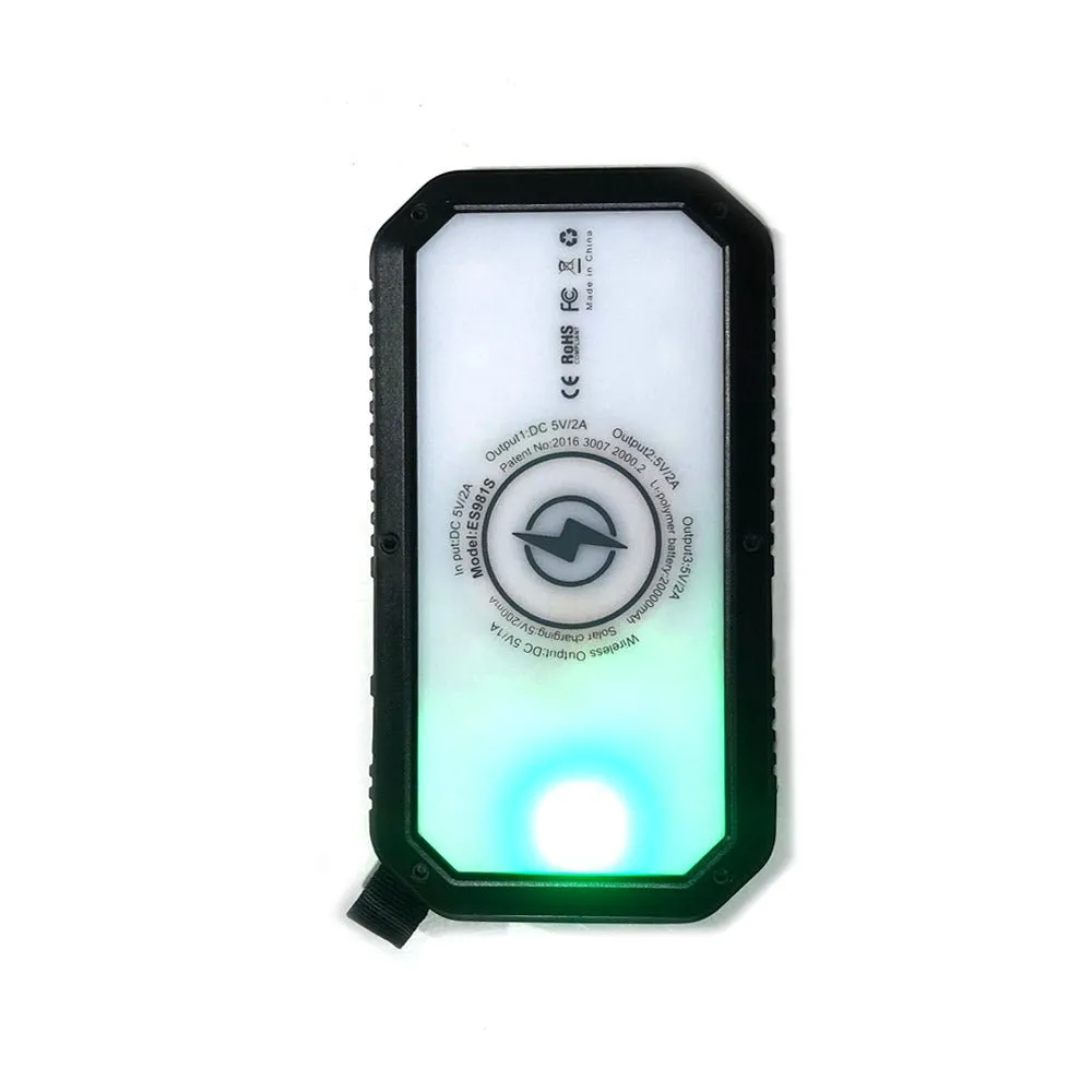 CRONY ES981S-Business Power Bank 20000mAh Solar power bank with LED camping light