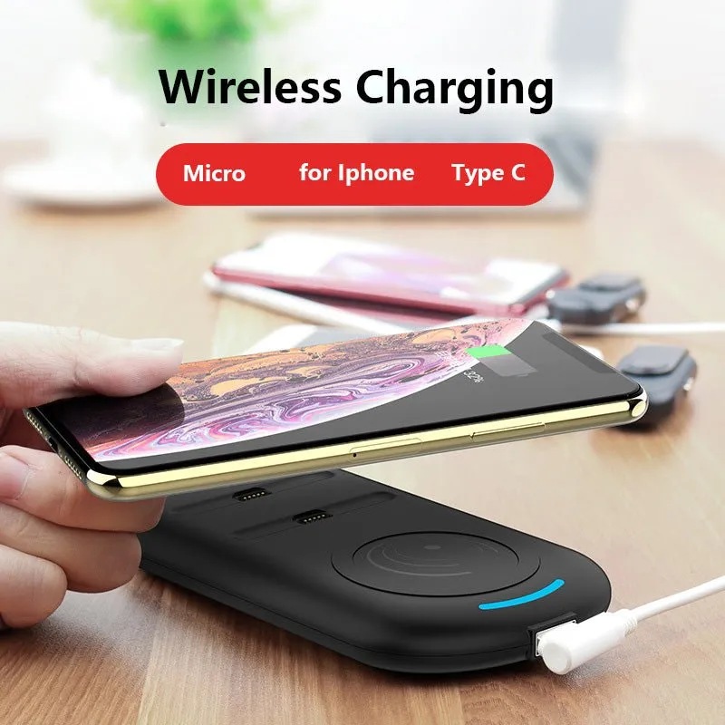 CRONY Magnetic Wireless Charger Power Bank  2PCS 1000mAh & Qi-Certified Wireless Fast Charger