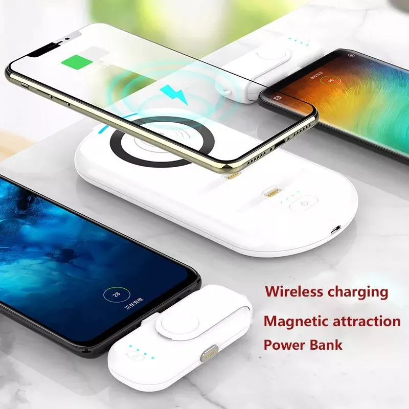 CRONY Magnetic Wireless Charger Power Bank  2PCS 1000mAh & Qi-Certified Wireless Fast Charger