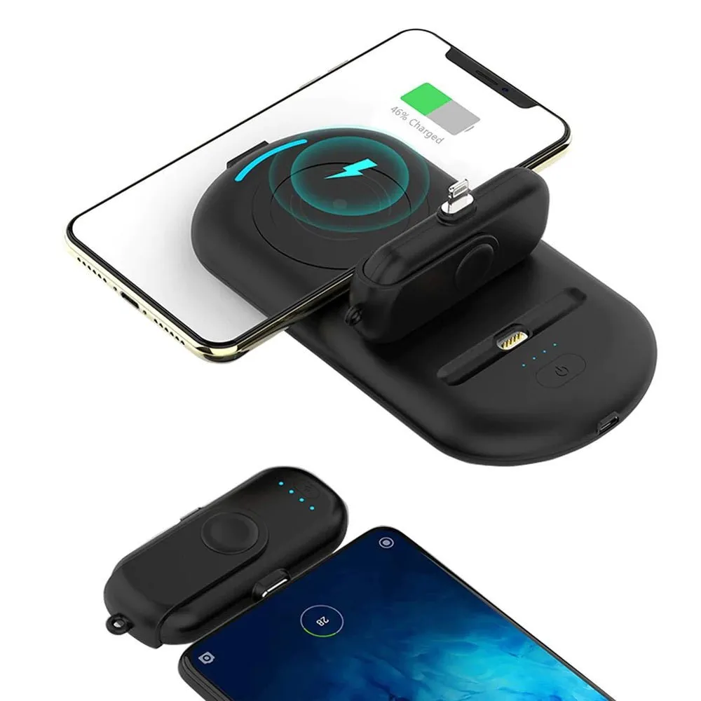 CRONY Magnetic Wireless Charger Power Bank  2PCS 1000mAh & Qi-Certified Wireless Fast Charger