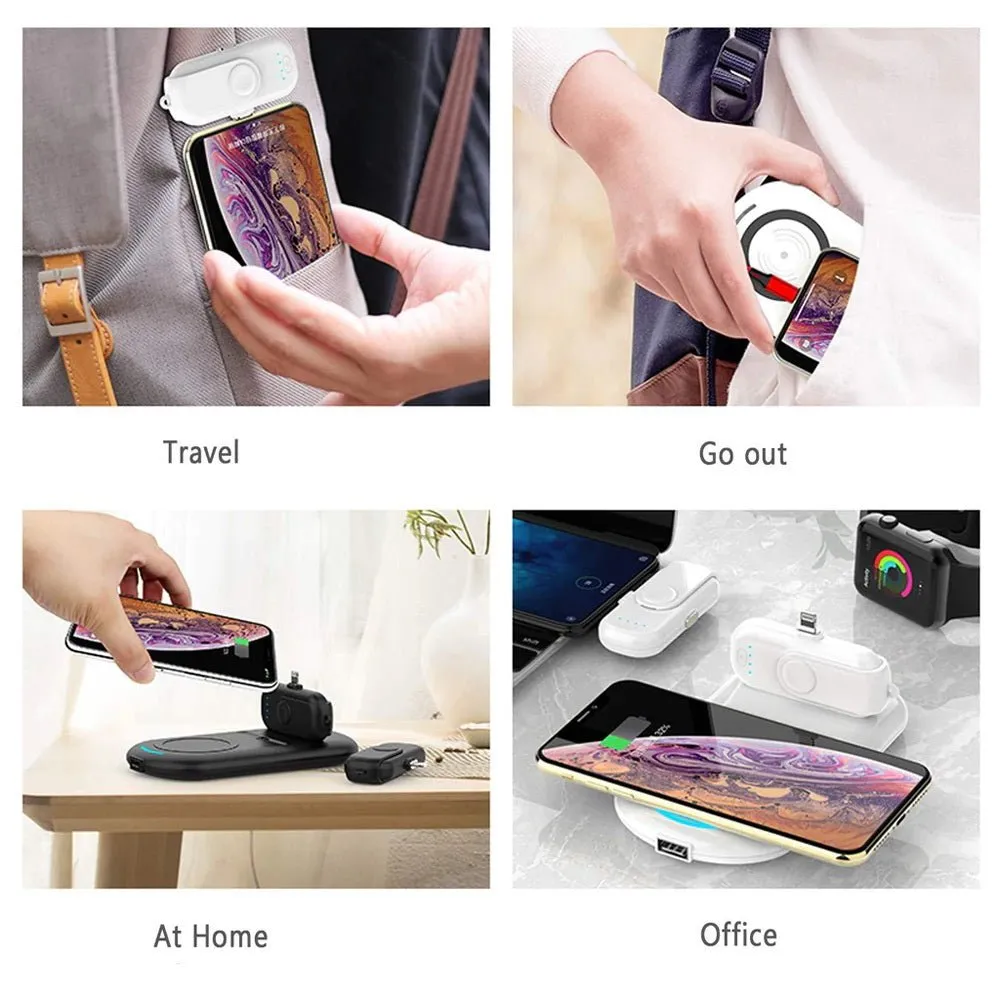 CRONY Magnetic Wireless Charger Power Bank  2PCS 1000mAh & Qi-Certified Wireless Fast Charger