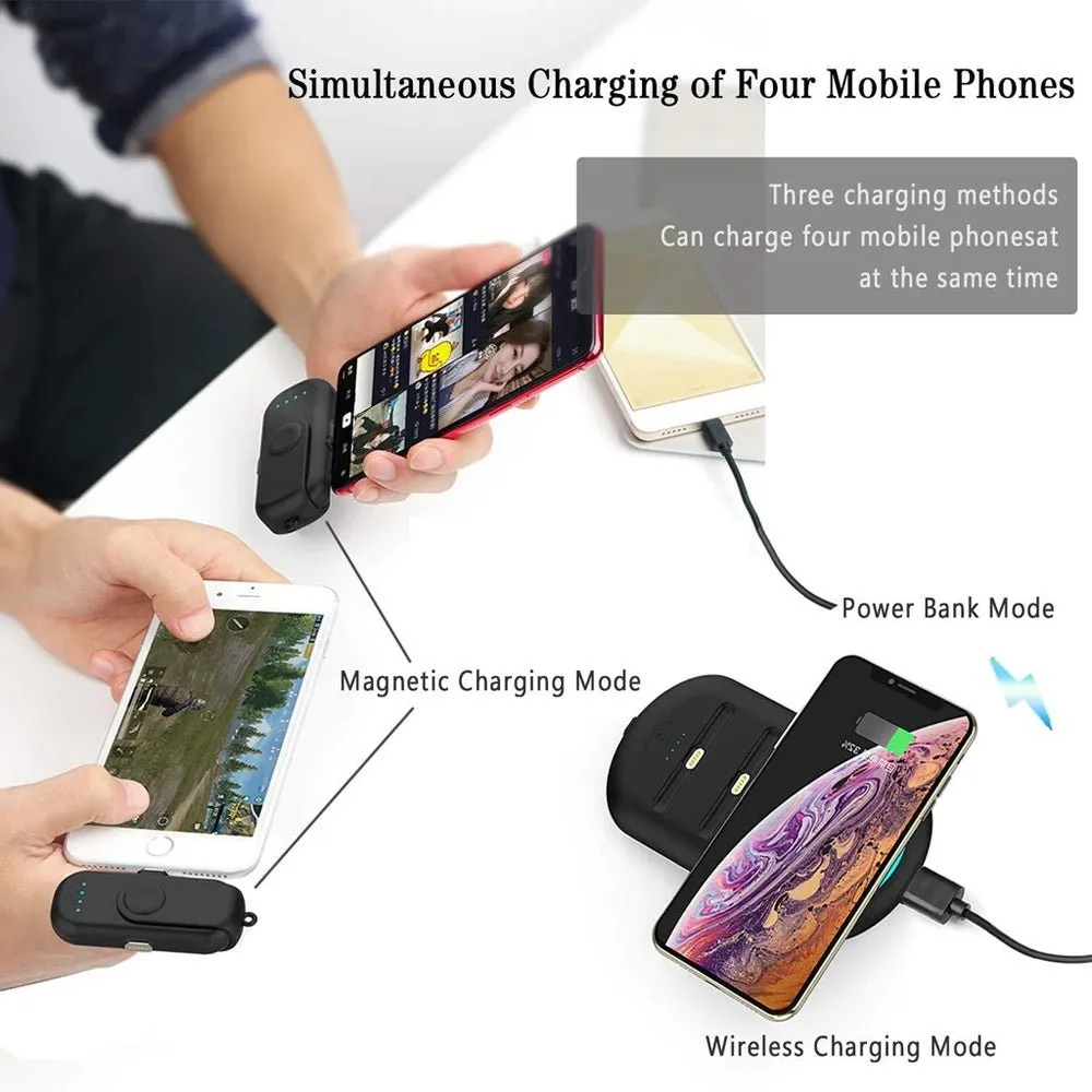 CRONY Magnetic Wireless Charger Power Bank  2PCS 1000mAh & Qi-Certified Wireless Fast Charger