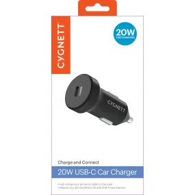 Cygnett Charge & Connect 20W USB-C Car Charger