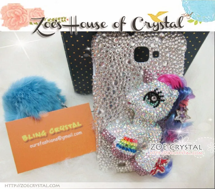 Czech/ Swarovski My Little Pony or Unicorn  BLING Crystal 3D Cell Phone Case