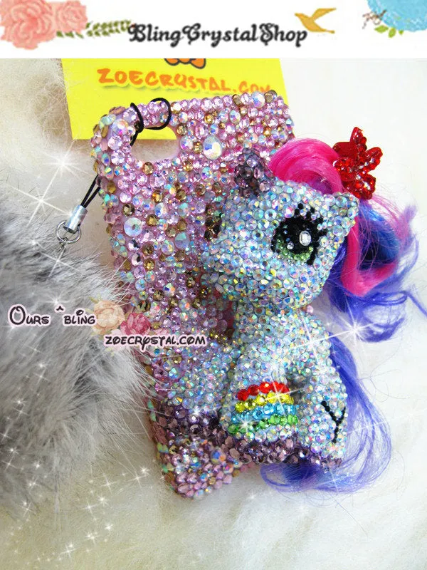 Czech/ Swarovski My Little Pony or Unicorn BLING Crystal 3D Cell Phone Case