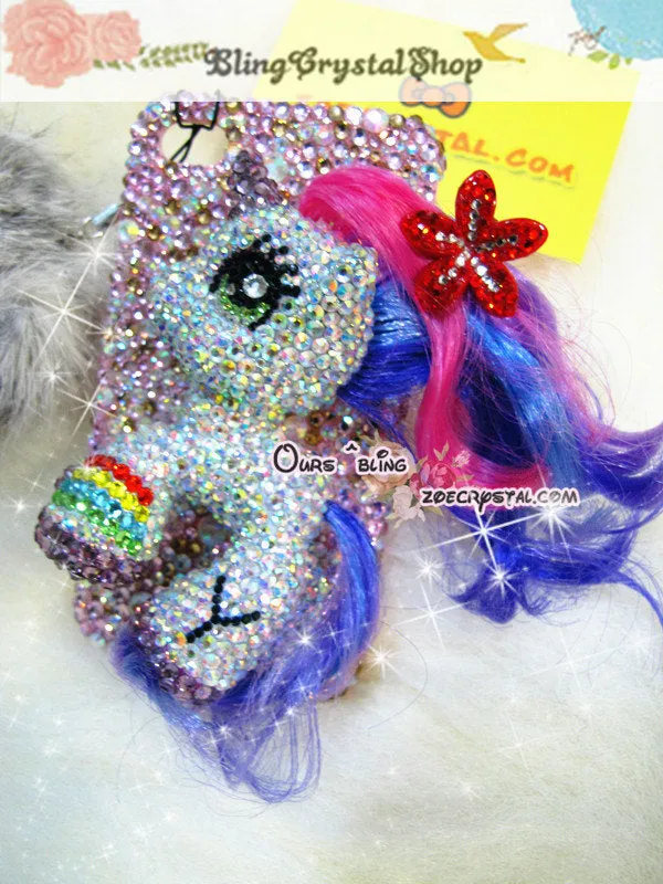 Czech/ Swarovski My Little Pony or Unicorn BLING Crystal 3D Cell Phone Case