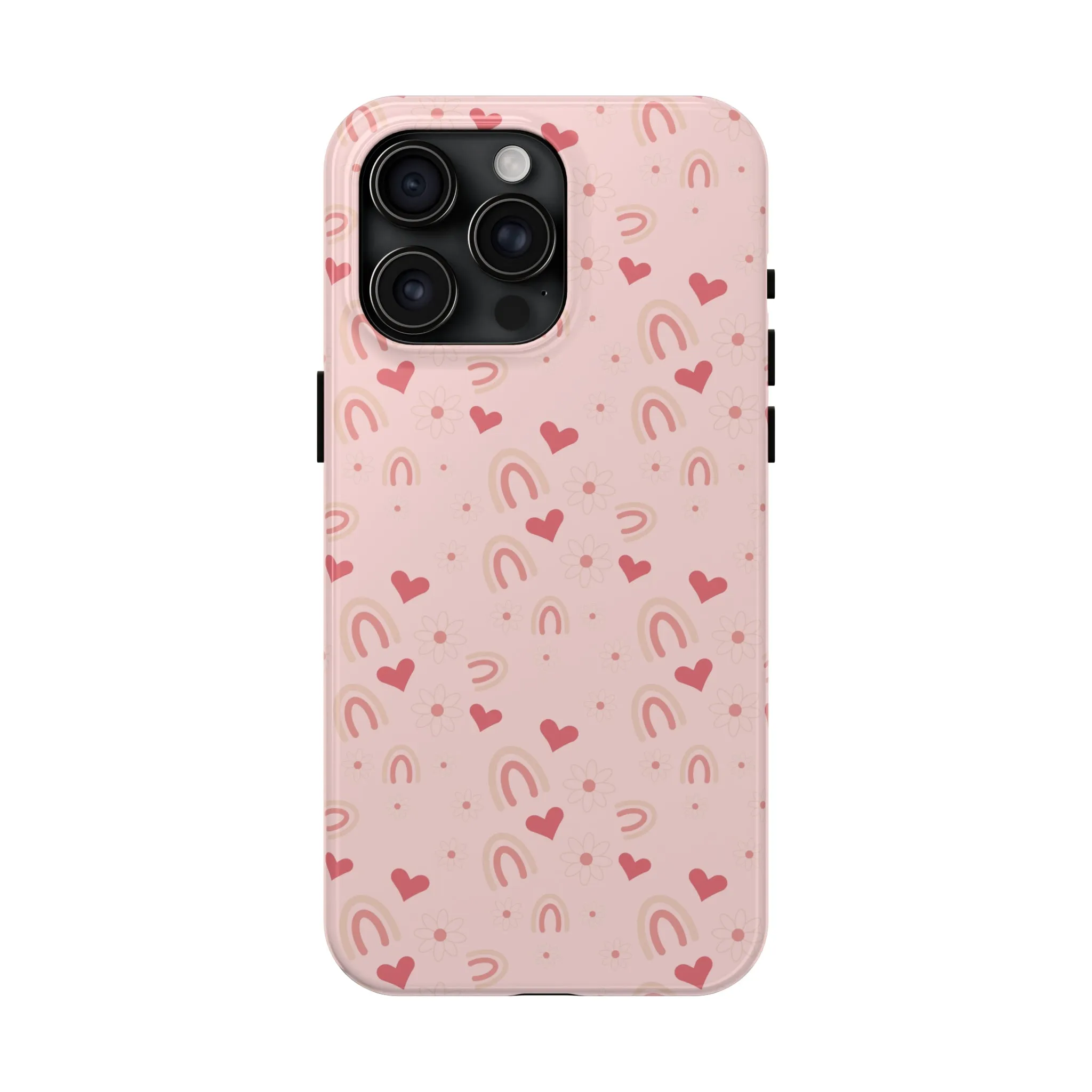 Daisy and Pink Boho2 Rainbow print Design Tough Phone Case compatible with a large variety of iPhone models, Gift, Phone Case