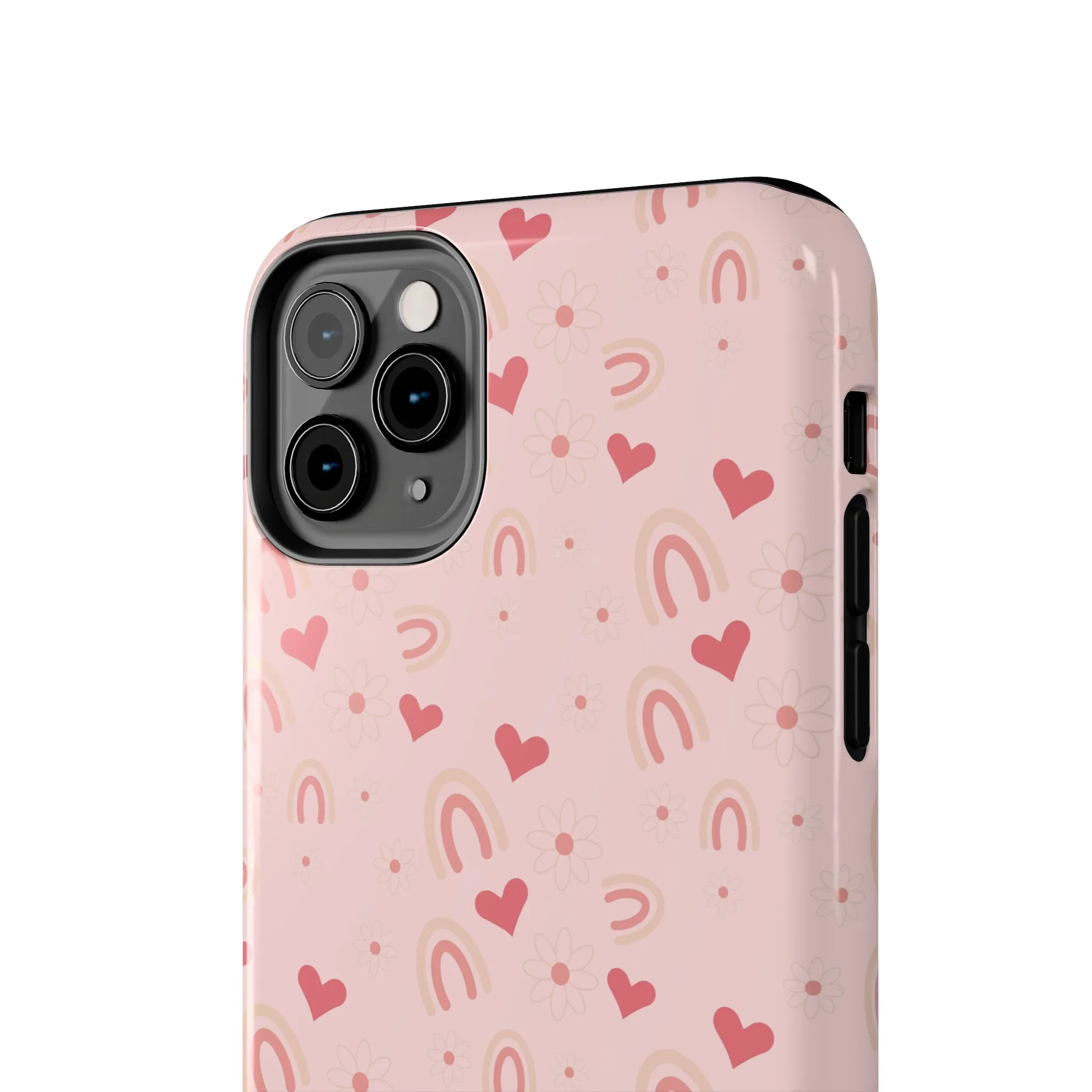 Daisy and Pink Boho2 Rainbow print Design Tough Phone Case compatible with a large variety of iPhone models, Gift, Phone Case