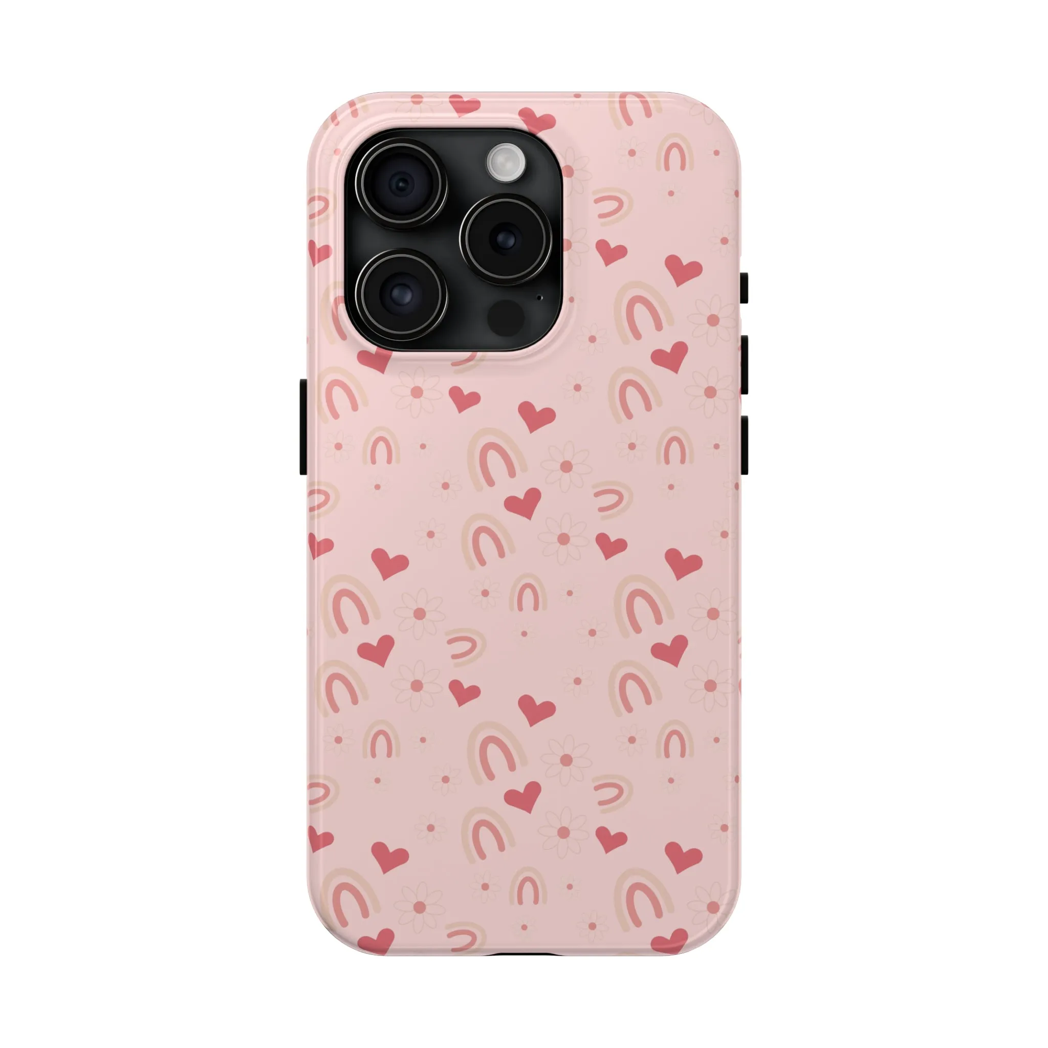 Daisy and Pink Boho2 Rainbow print Design Tough Phone Case compatible with a large variety of iPhone models, Gift, Phone Case