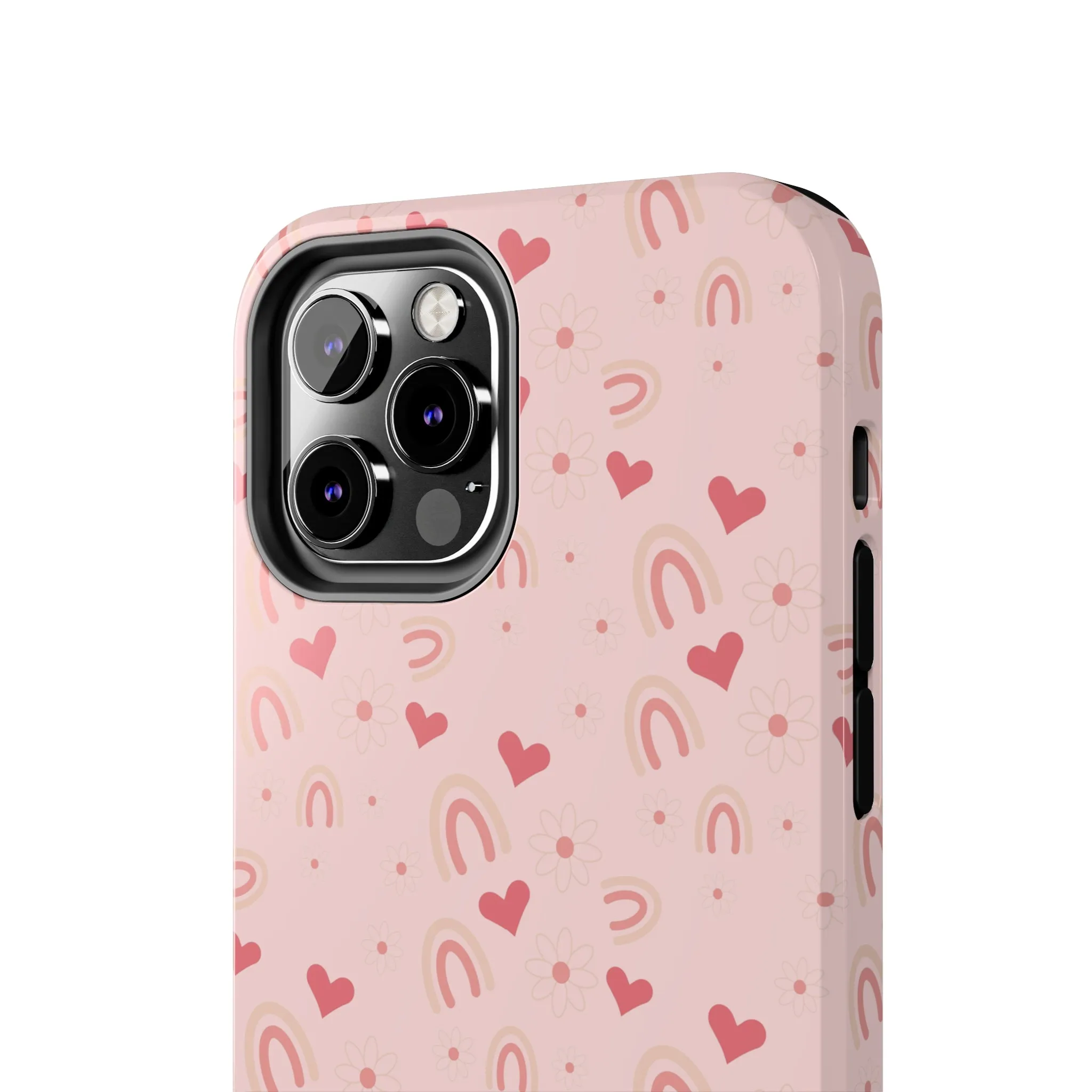 Daisy and Pink Boho2 Rainbow print Design Tough Phone Case compatible with a large variety of iPhone models, Gift, Phone Case