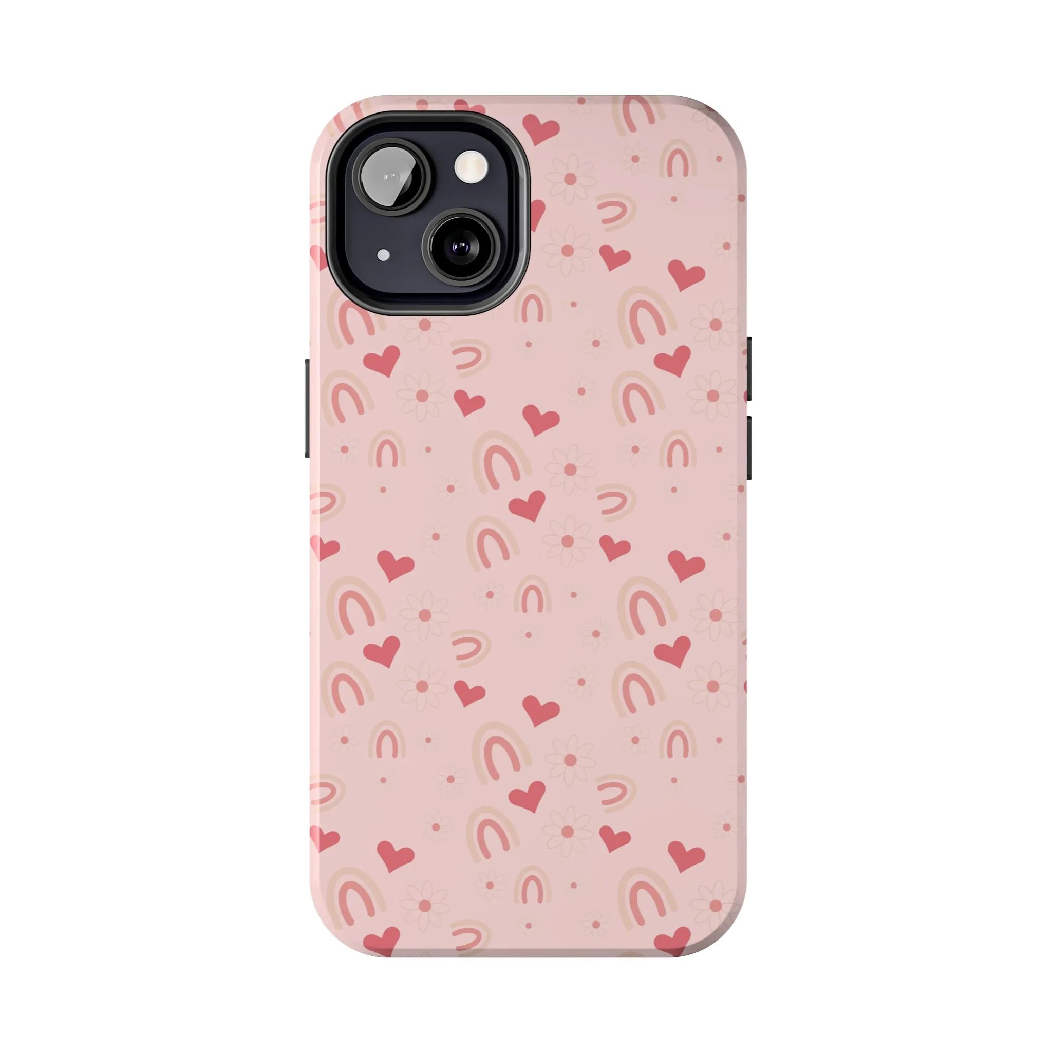 Daisy and Pink Boho2 Rainbow print Design Tough Phone Case compatible with a large variety of iPhone models, Gift, Phone Case