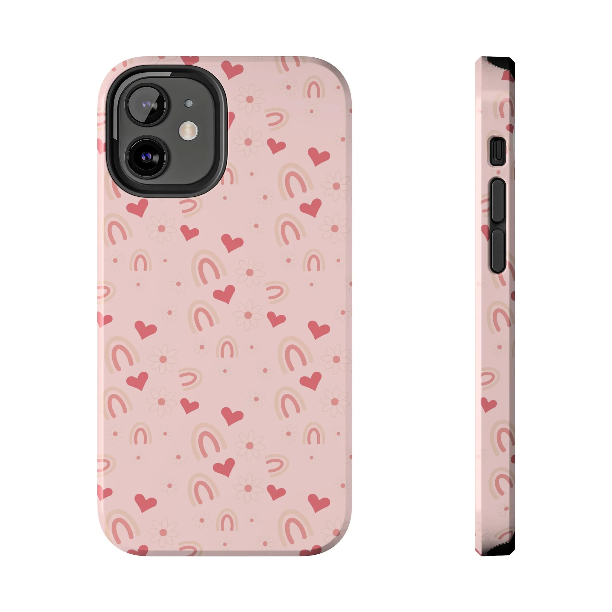 Daisy and Pink Boho2 Rainbow print Design Tough Phone Case compatible with a large variety of iPhone models, Gift, Phone Case