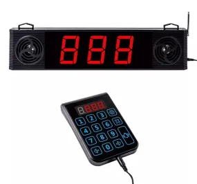 DAYTECH Wireless Number Display Restaurant Pager System with Double Loudspeakers Up to 200m Long Range Queue Number Waiting Calling System for Restaurant, Cafe, Clinic, Bank | CK03US