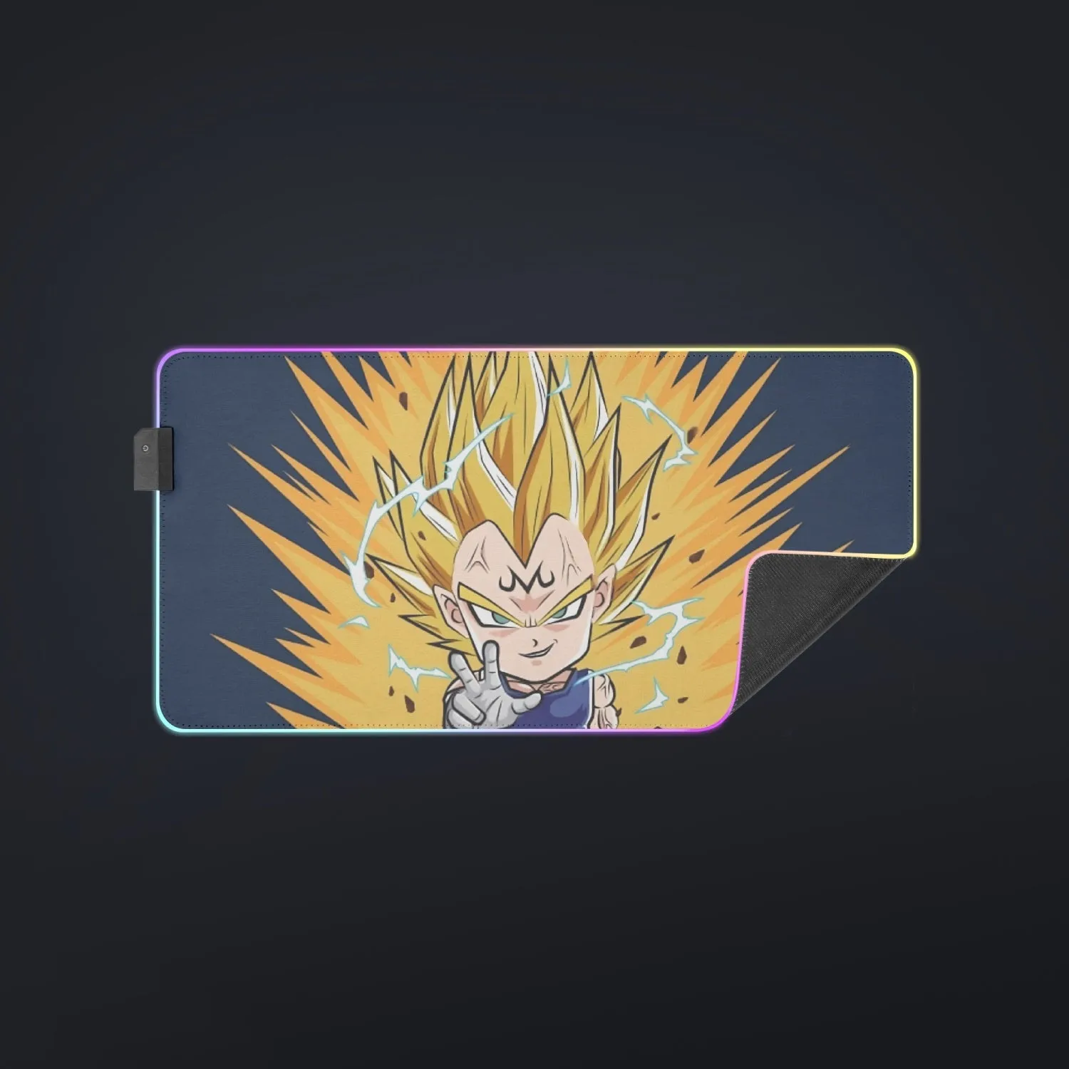 DBZ Majin Vegeta Super Saiyan Prince Power Aura Chibi Sketch cool LED  Mouse Pad