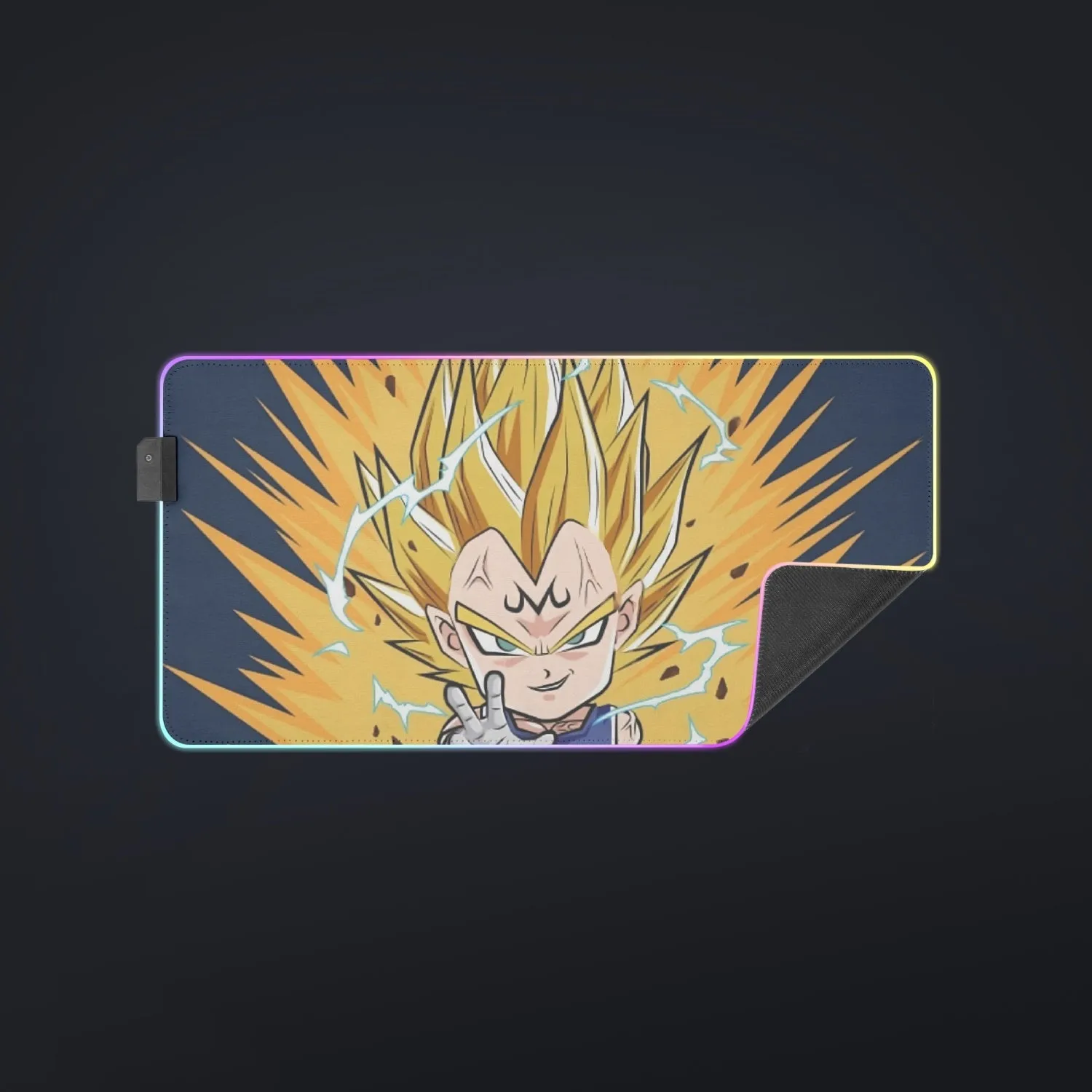 DBZ Majin Vegeta Super Saiyan Prince Power Aura Chibi Sketch cool LED  Mouse Pad