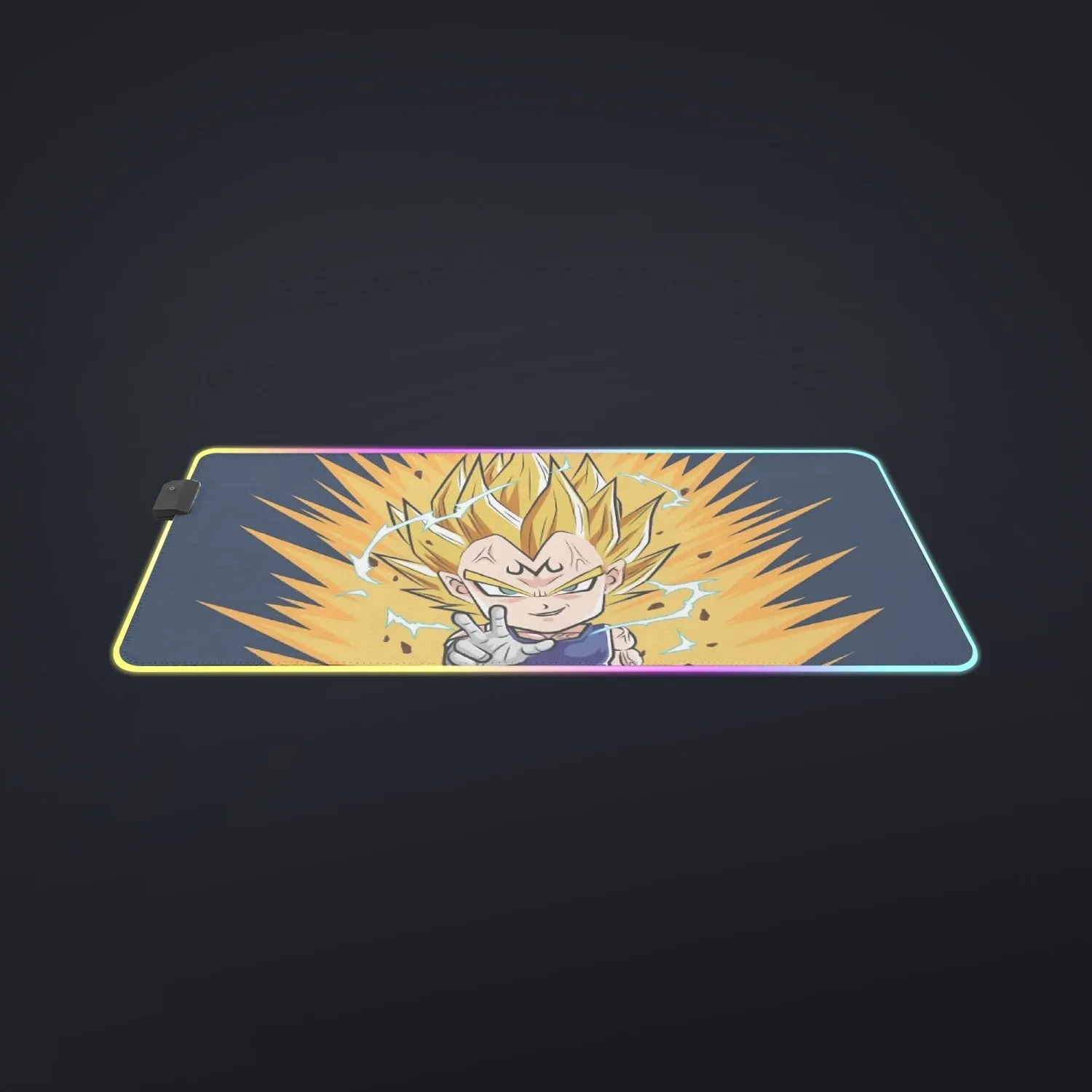 DBZ Majin Vegeta Super Saiyan Prince Power Aura Chibi Sketch cool LED  Mouse Pad