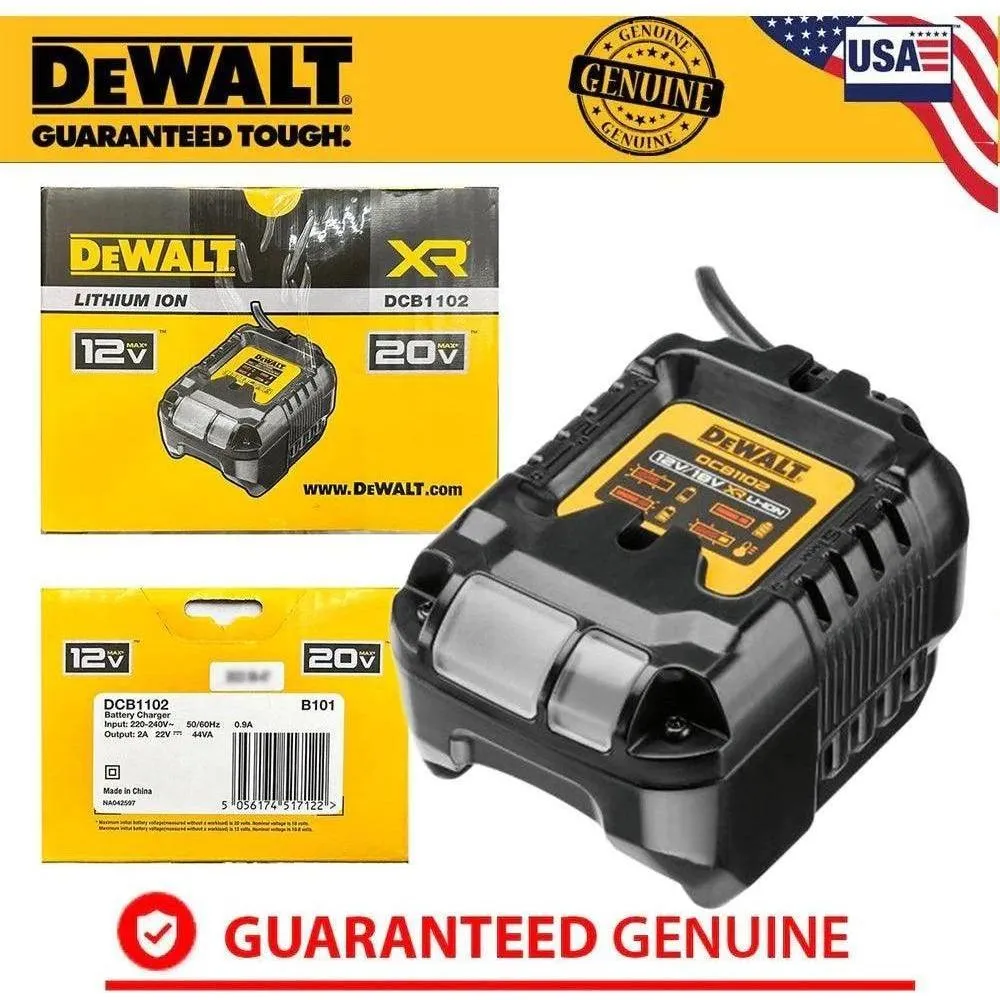 Dewalt DCB1102 12V/20V Multi Voltage Li-Ion Compact Battery Charger