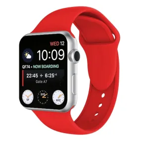 Double Rivets Silicone Watch Band for Apple Watch Series 3 & 2 & 1 42mm(Red)