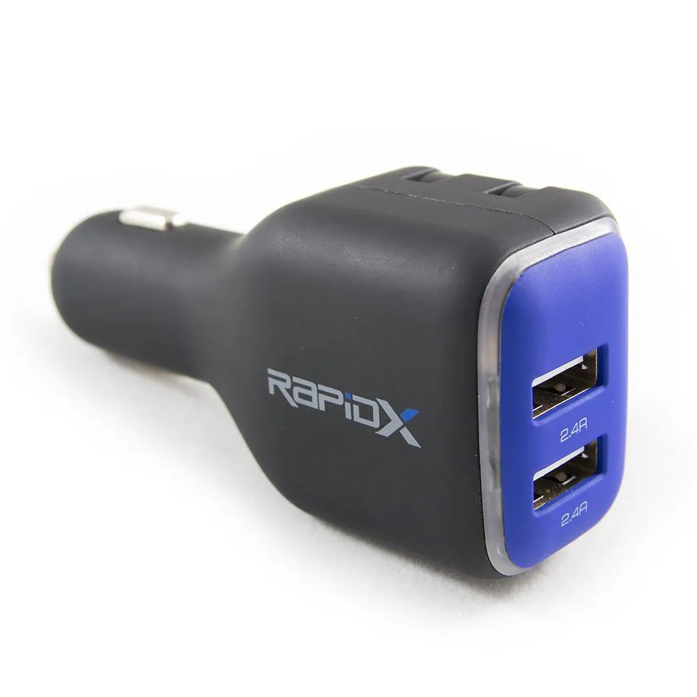 DualX Wall & Car Charger - Blue