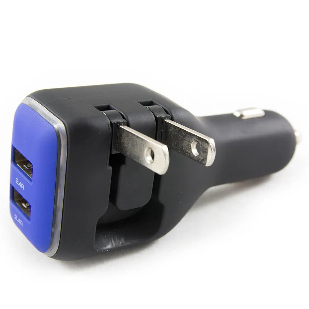 DualX Wall & Car Charger - Blue