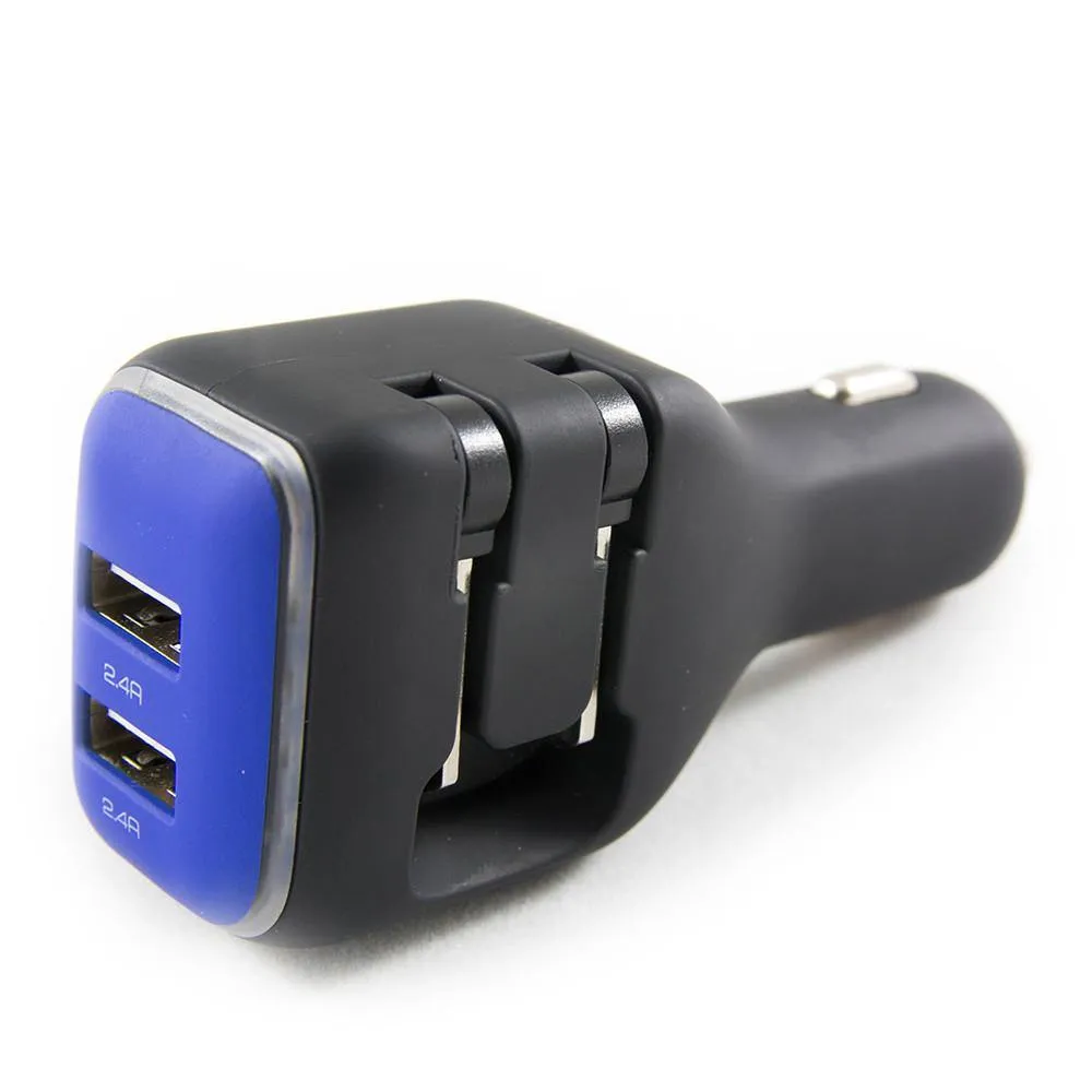 DualX Wall & Car Charger - Blue