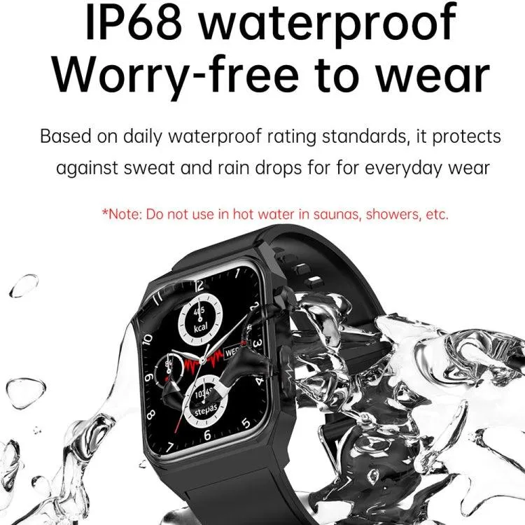 E530 Smart Watch with IP68 Waterproof Leather Band, ECG Monitoring and Non-Invasive Blood Sugar Support