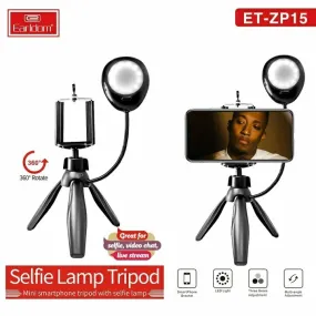 Earldom (ET-ZP15) 360 Degree Rotate Mini Smartphone Tripod with Selfie Lamp