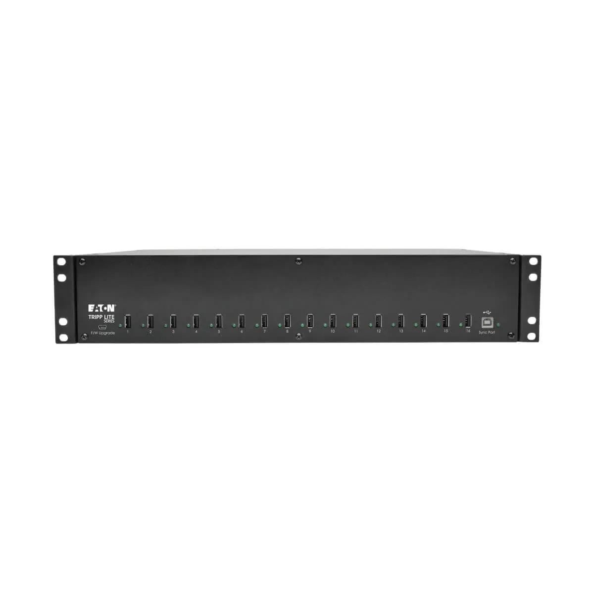 Eaton Tripp Lite Series 16-Port Usb Charging Station With Syncing, 230V, 5V 40A (200W) Usb Charger Output, 2U Rack-Mount