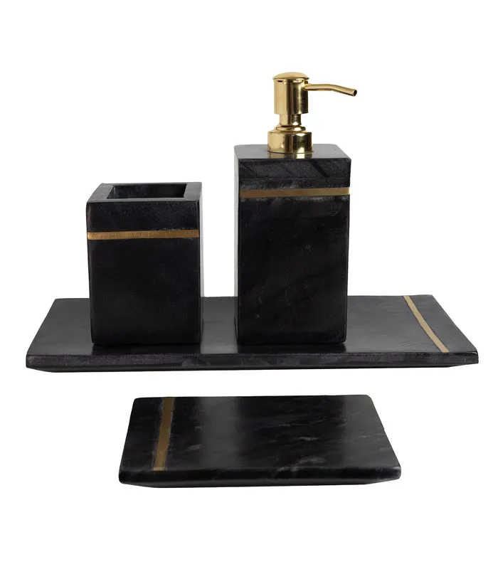 Ebony Marble Bath Set