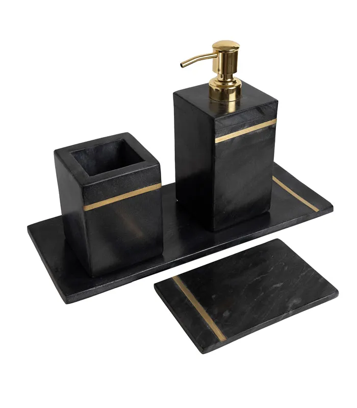 Ebony Marble Bath Set