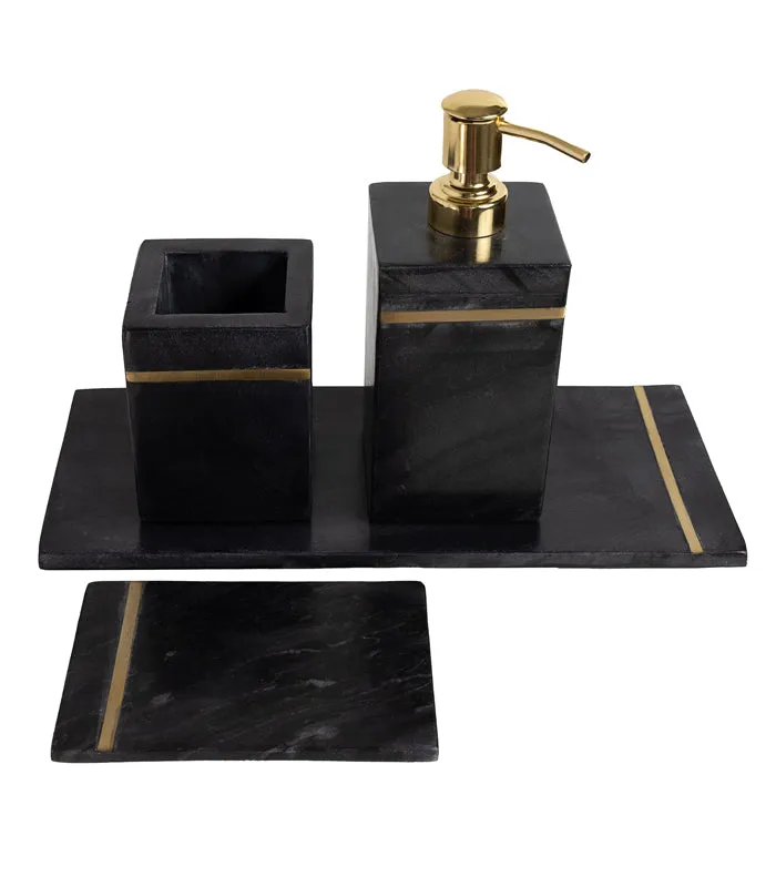 Ebony Marble Bath Set