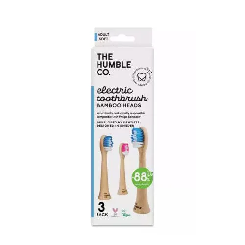 Electric Toothbrush Replaceable Bamboo Head Original 3 Count By The Humble Co