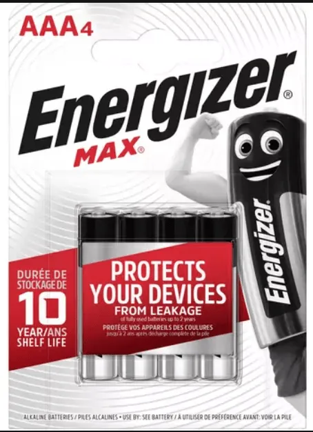 Energizer Max Alkaline AAA Battery (4-pack)