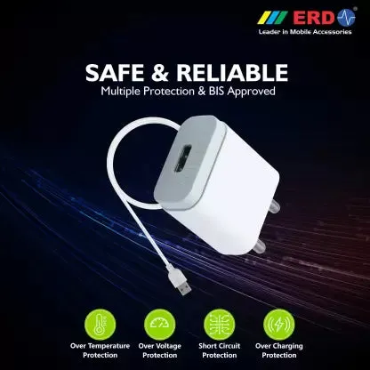 ERD Mobile Charger TC-21 with Micro USB Cable, 2.0 AMP (Fast Charging)