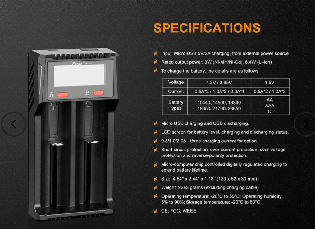 Fenix ARE-D2 Charger