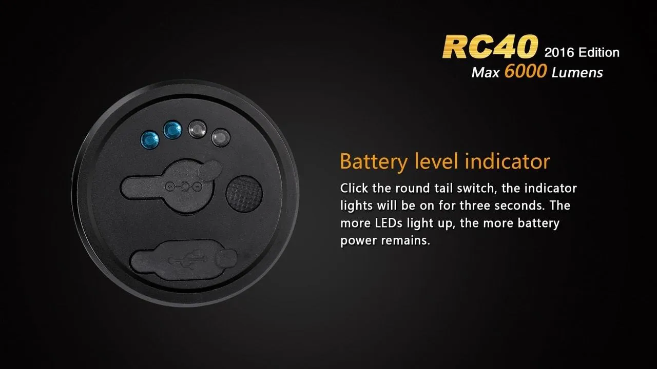 Fenix RC40 XM-L U2 Rechargable LED Flashlight 6000 Lumens