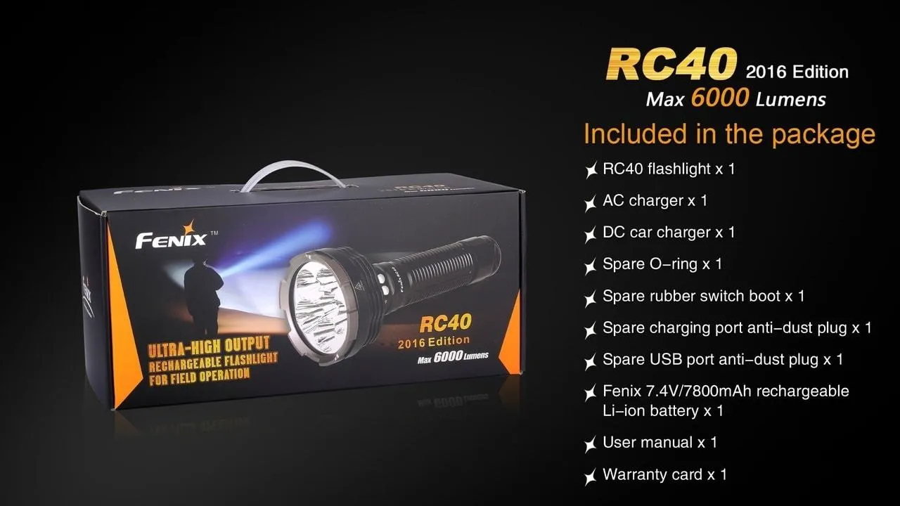 Fenix RC40 XM-L U2 Rechargable LED Flashlight 6000 Lumens