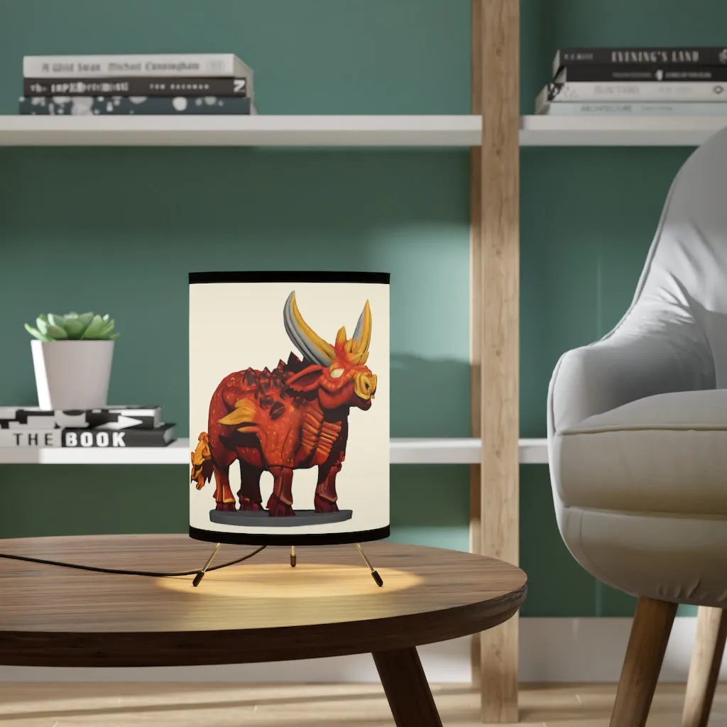 Fire Bull Tripod Lamp with High-Res Printed Shade, US/CA plug